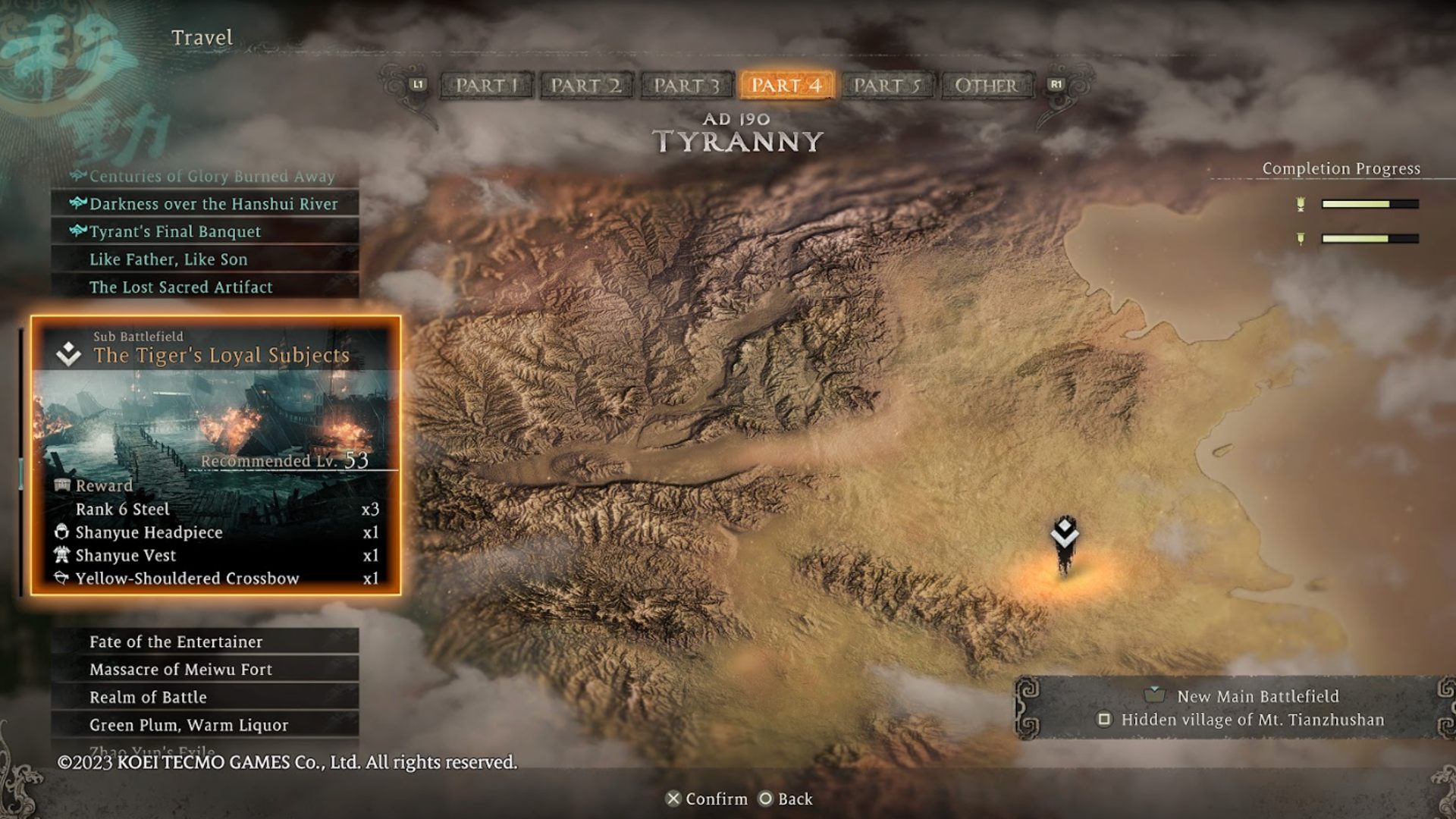 Wo Long Fallen Dynasty Level Up: The map can be seen