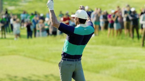 EA Sports PGA Tour on EA Play Pro: A golfer cheering.