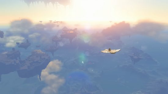 The Legend of Zelda Tears of the Kingdom maps: A scenic shot of the sky islands.