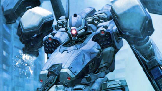 White armored mech in Armored Core