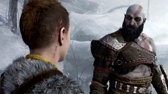 Best games: Kratos talks to Atreus, who's now a teenager in God of War Ragnarok
