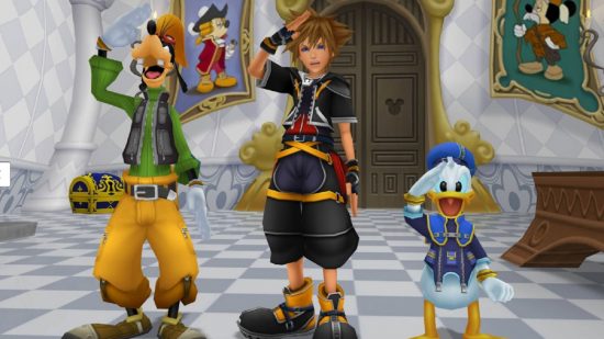 Best games: Goofy, Sora and Daffy salute and wave in Kingdom Hearts 2