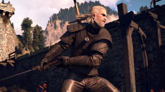 Best games: Geralt swings a longsword in The Witcher 3