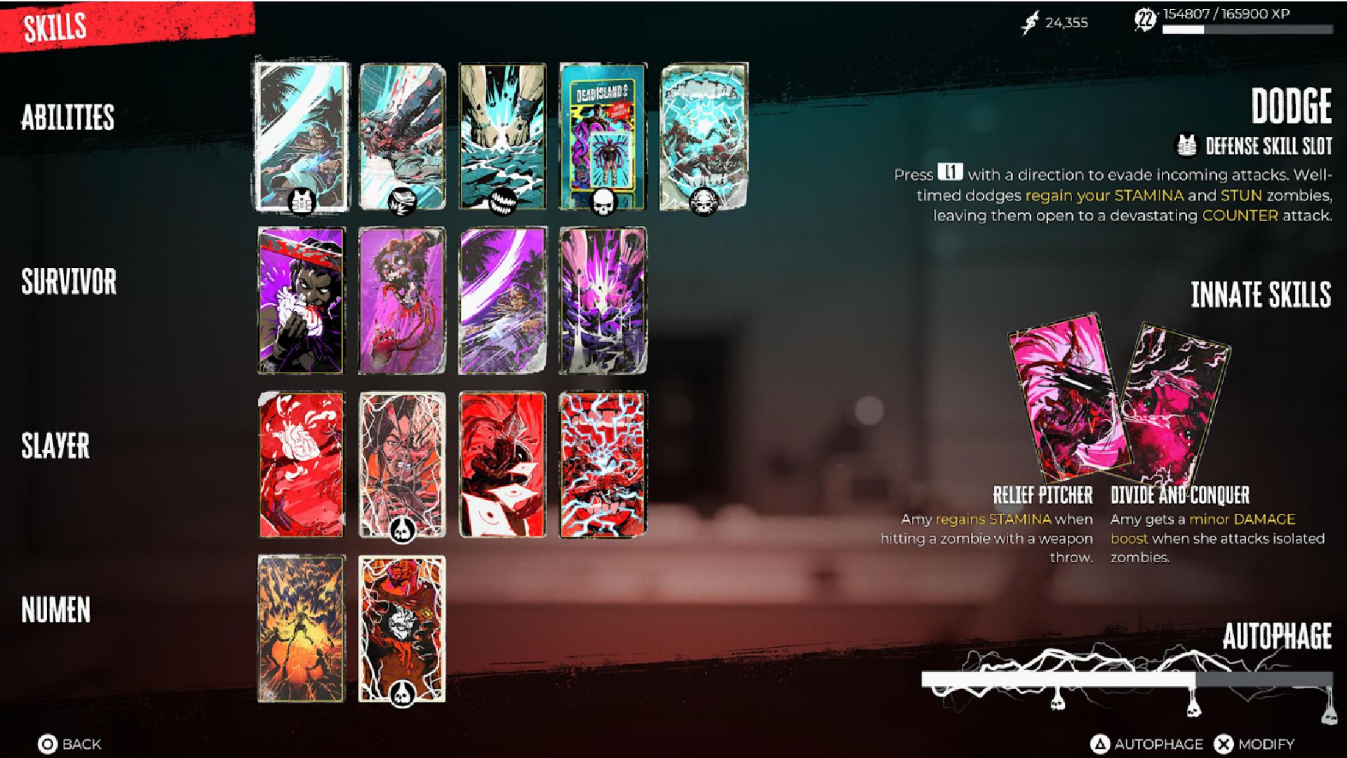 Dead Island 2 best skills Amy: Amy's skill card deck can be seen