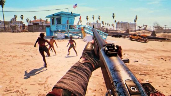 Dead Island 2 Difficulty Settings: A player can be seen using a shotgun