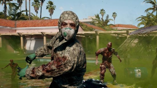 Dead Island 2 Drive Cars: A zombie can be seen