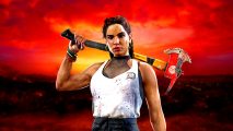 Dead Island 2 sales one million three days: an image of a woman with an axe from the zombie FPS