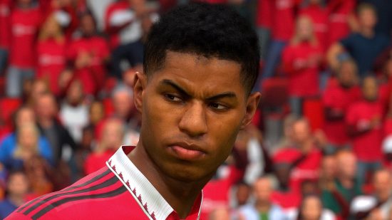 EA Sports FC leaks traits overhaul: an image of Rashford from Manchester United on FIFA 23