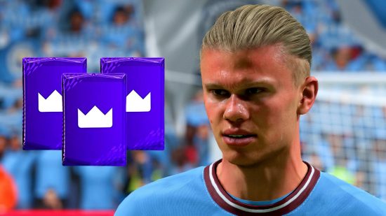 FIFA 23 Prime Gaming Reward pack Amazon free TOTS: an image of Haaland from Man City and some Prime packs
