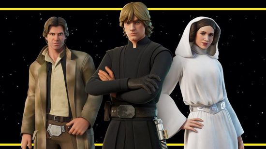 Luke Skywalker and Princess Leia in Fortnite