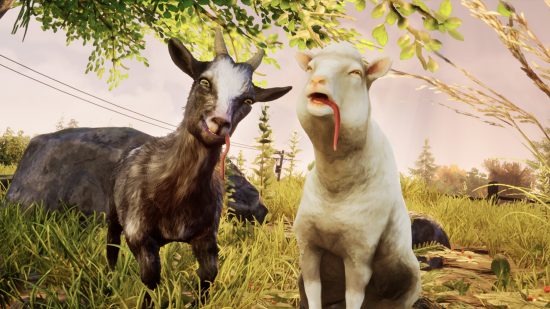 Catan sheep and the Goat in Goat Simulator 3 Catan DLC
