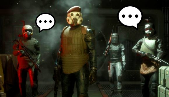 Marauders Proximity Chat united allies update: an image of soliders with speech bubbles from the Steam space FPS