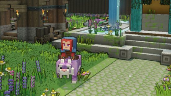 Minecraft Legends Defend Village: A person can be seen