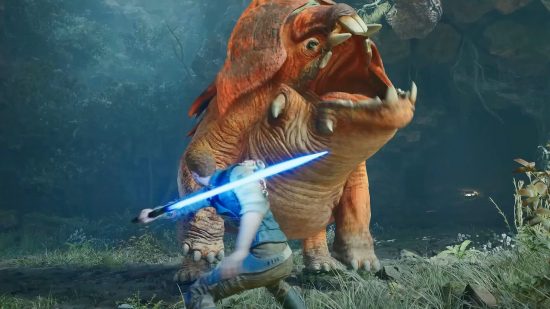 Star Wars Jedi Survivor Increase Health: Cal can be seen fighting a creature