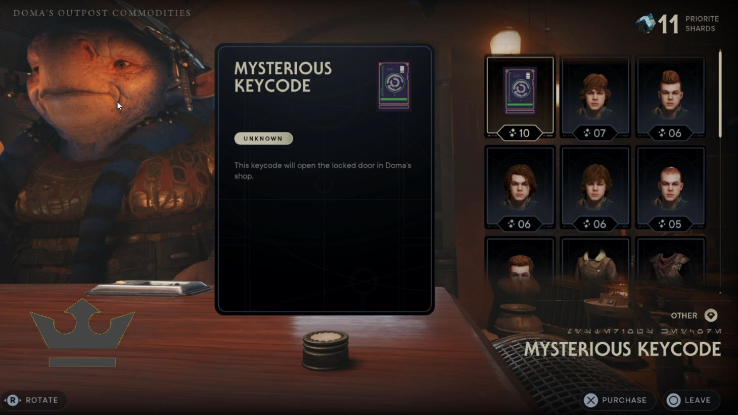 Star Wars Jedi Survivor Mysterious Keycode: Doma's keycode can be seen