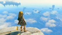 The Legend of Zelda Tears Of The Kingdom Sky Islands Get: Link can be seen looking at the sky islands