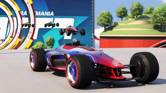 F1 car in Trackmania ubisoft racing game
