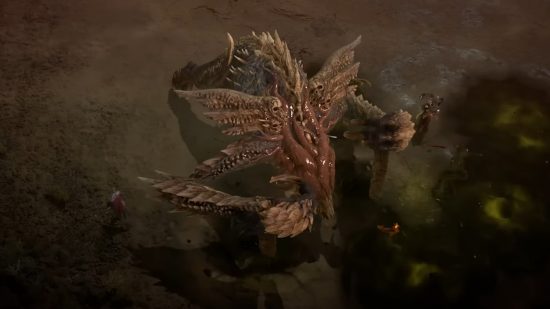 Diablo 4 bosses: Ashava the Pestilent attacking players.