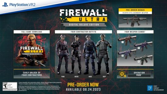Firewall Ultra pre-orders: Official marketing depicting the Firewall Ultra pre-order bonuses.