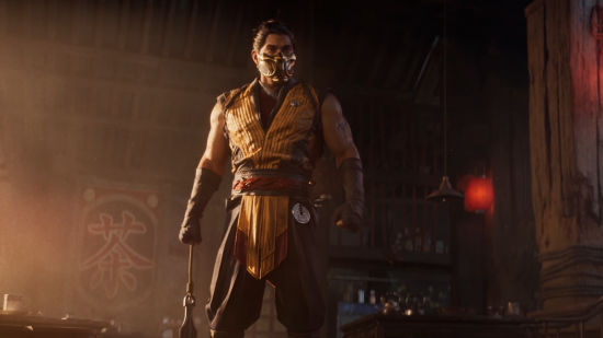 Mortal Kombat 1 beta dates, platforms, how to access: Scorpion standing with his iconic chain weapon in his hand.