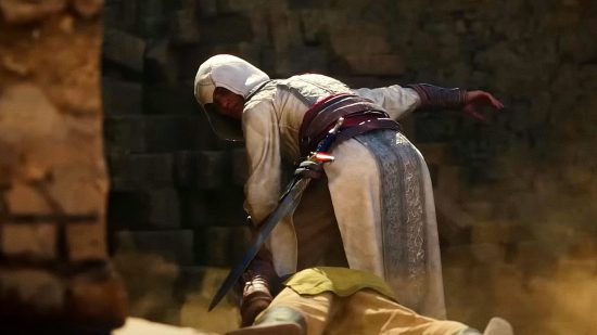 Assassin's Creed Mirage August release date leak GameSpot: an image of Roshan from the Ubisoft RPG trailer