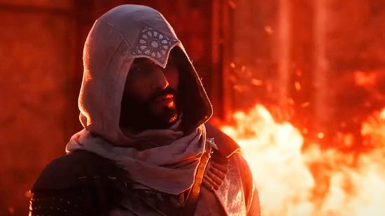 Assassin's Creed Mirage launch Infinity platform JeuxVideo: an image of Basim from the trailer for the Ubisoft RPG