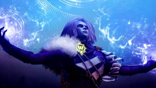 Destiny 2 Season of the Deep Salvation's Grip buff Exotic,: an image of the Awoken queen from the FPS