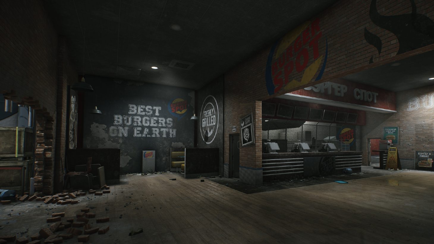 Escape From Tarkov Arena Release Date: A burger restraunt can be seen