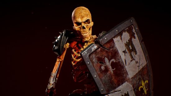 Evil Dead The Game interview Flute Boi: an image of a skeleton from the horror game