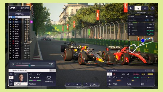 F1 Manager 2023 new features reveal Driver Confidence: an image of Max Verstappen in-game from the management sim