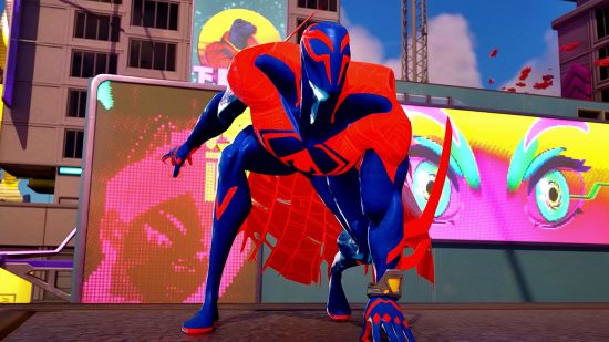 Fortnite Spider-Man 2099 Across The Spider-Verse Mjolnir: an image of Miguel O'Hara from the battle royale