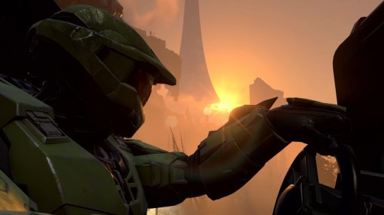 Xbox Game Pass Ultimate review: image shows Master Chief in a Halo Infinite trailer.