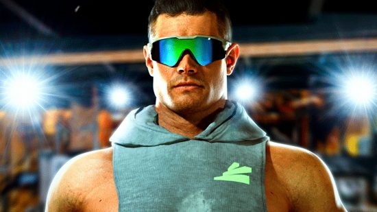 Modern Warfare 2 Twitch Drops CDL Major 5: an image of a man in a gym with shades from the FPS' store bundle
