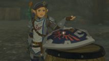 Tears of the Kingdom Hylian Shield: Link can be seen with the shield