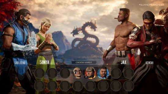 Mortal Kombat 1 Kameo Fighters: An image of the roster and character selection for Kameo Fighters.
