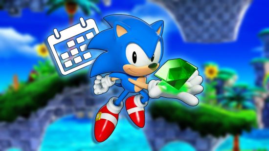 Sonic Superstars release date: Sonic against a blurred background of the Northstar Islands.