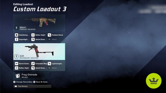 XDefiant M4A1 loadout: The M4A1 build and class setup in the customization screen.