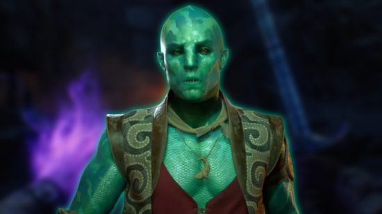 Avowed release date: A green-skinned bald character in a waistcoat