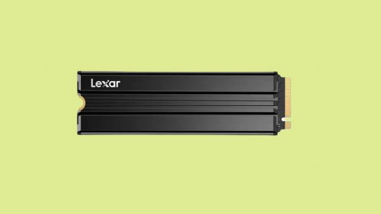 Best PS5 SSDs: Lexar NM790 SSD in front of a green background
