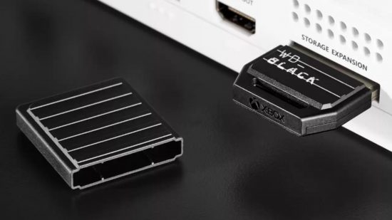 Best Xbox expansion cards: the WD_Black C50 plugged into an Xbox Series X.