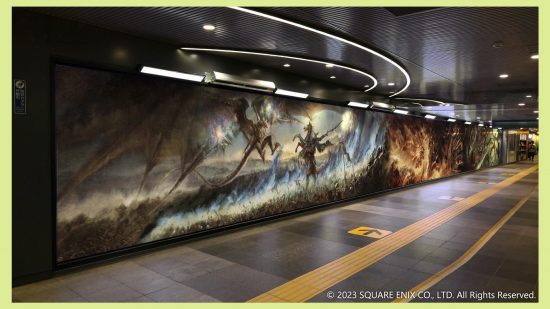 Final Fantasy 16 Japan ads Eikons Renaissance: An ad in Shinjuku subway station