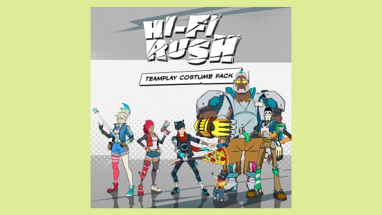 Hi-Fi Rush teamplay costume pack: an image of the cosmetics DLC in the Prime Gaming pack