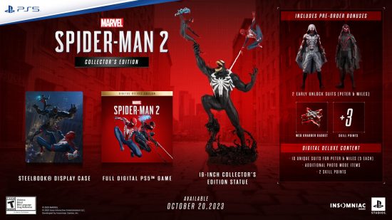 Marvel's Spider-Man 2 pre-orders: Marvel's Spider-Man 2 collectors edition contents