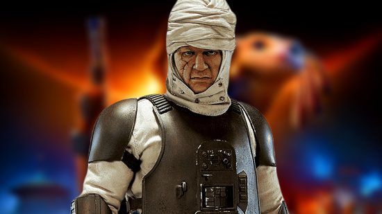 Dengar The bounty hunter known as Dengar, however, is not really that important at all when it comes to this period of Star Wars. That doesn’t mean he wouldn’t be the perfect fit for Star Wars Outlaws, though. A formidable, but often ultimately unsuccessful, foe, Dengar is always looking for a way to score credits - and I think he would be the perfect contact for Kay Vess if she was looking for help from a somewhat indestructible scumbag like Dengar. In Bounty Hunters #15, Dengar’s seen duking it out with Deathstick - a mysterious Nightsister assassin - and Beilert Valance - another bounty hunter - on Canto Bight, one of the planets we could be headed to in Star Wars Outlaws. He’s also been in contact with Bib Fortuna, Jabba the Hutt’s majordomo, a number of times throughout the era. With this crime boss featuring in the first Star Wars Outlaws cinematic trailer we were shown, and a lot of unassigned time between Dengar being hired to track Han Solo and then later appearing in Jabba’s Palace in Return of the Jedi, there’s no reason for Ubisoft not to rope him into things in one way or another. Dengar isn’t a nice man, even if he does have a soft spot for his girlfriend Manaroo, and Kay needs to come across as many friends as she does foes to really cut her teeth as a scoundrel. While it’s often nothing too personal with bounty hunters, Dengar isn’t the consummate professional his peers can be and I think having someone with his brash confidence and - almost always - unlikeable personality involved lays the foundation for some wonderful storytelling and entertaining situations in Star Wars Outlaws. An image of dengar from Empire Strikes Back