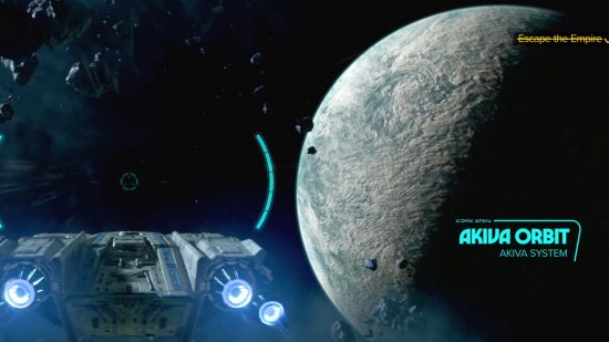 Star Wars Outlaws planets: an image of the planet Akiva in space from the open world RPG