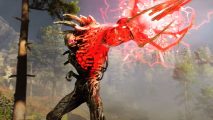 Toxic Commando zombies: A zombie fires a massive blast of red energy from its arm