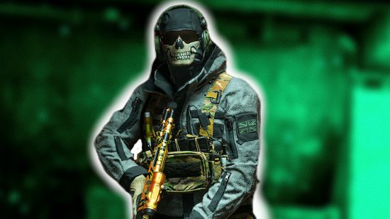 Warzone 2 Verdansk: an image of Ghost on a green background
