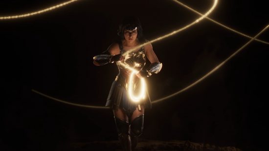 Wonder Woman release date: Wonder Woman swinging her lasso in Wonder Woman game reveal trailer