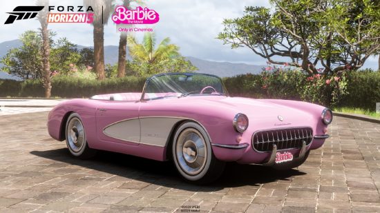 Xbox Barbie Series S competition: an image of the Corvette from Forza Horizon 5