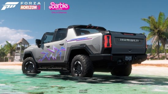 Xbox Barbie Series S competition: an image of the Hummer from Forza Horizon 5